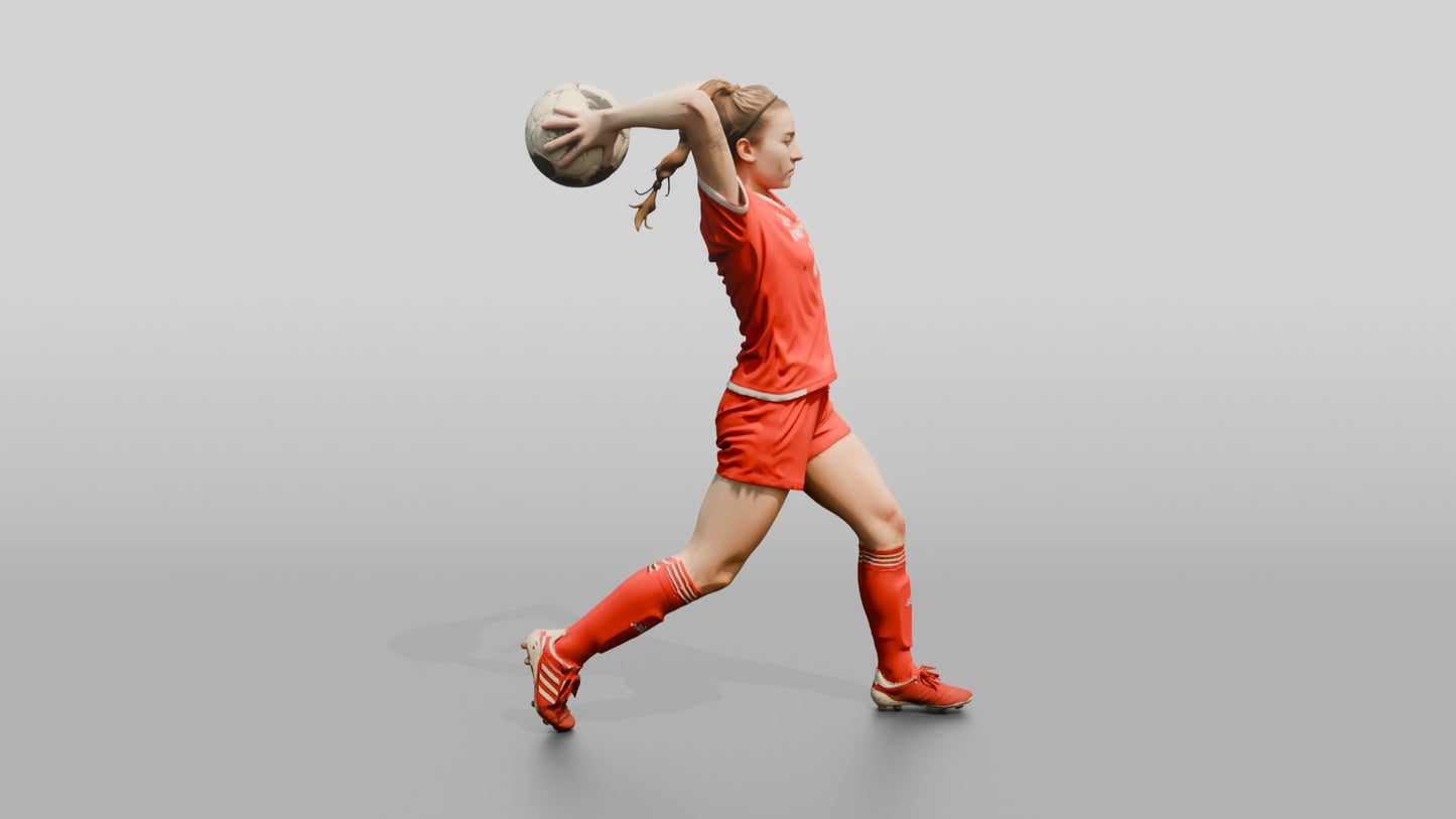 Soccer Player Arched Throw-In