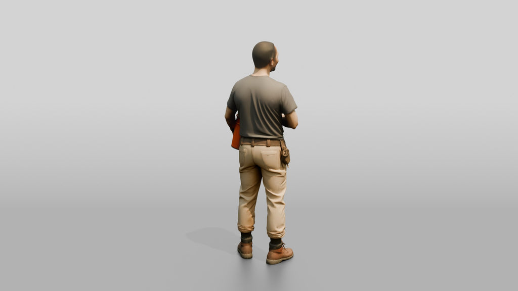Mechanic Holding a Grease Bucket