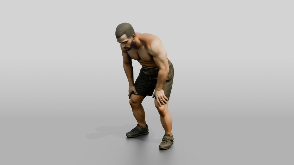 Man Resting After Heavy Lift