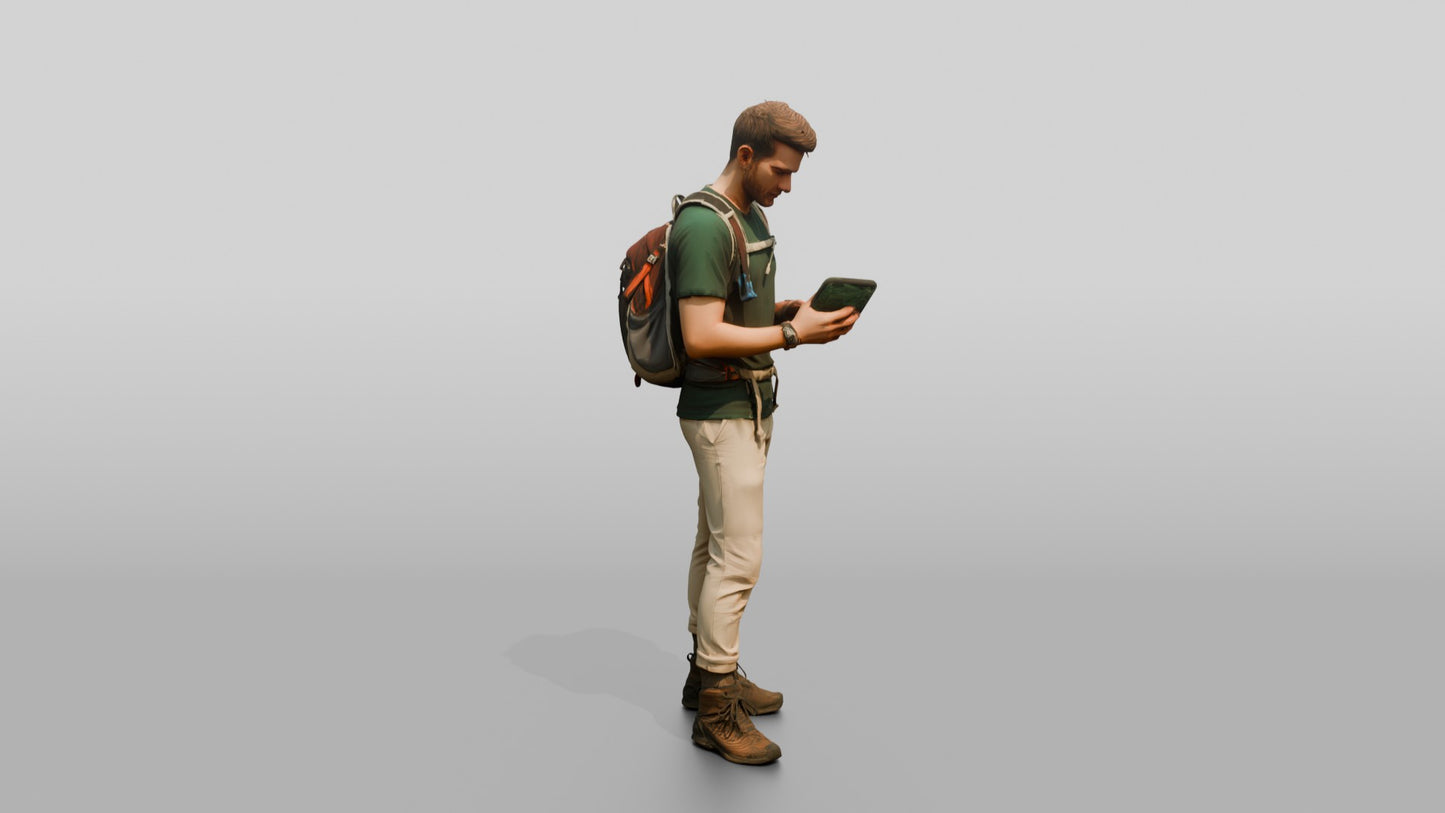 Man Checking Coastal Overlook Map