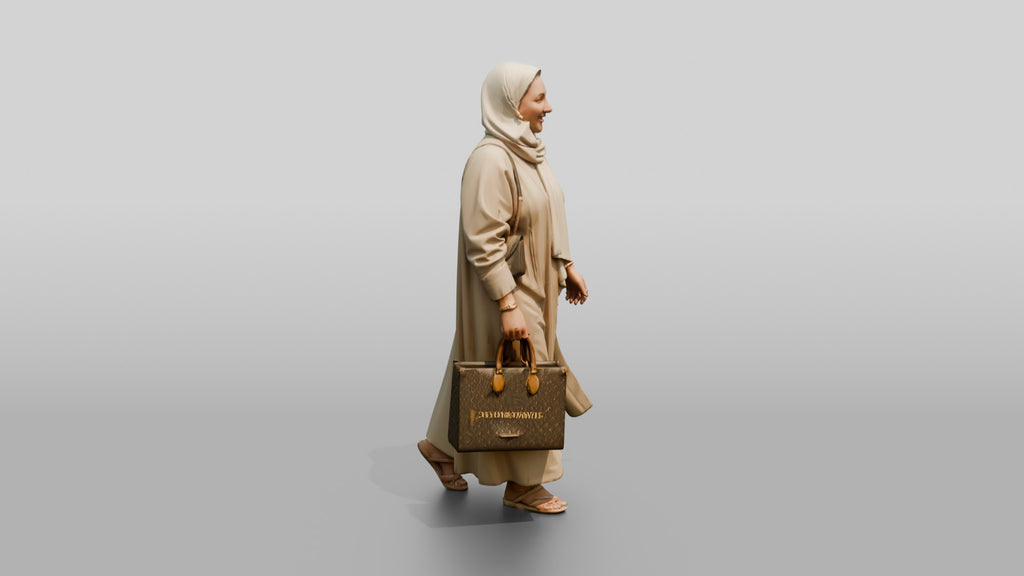 Plus-Size Young Saudi Woman in Abaya and Hijab
