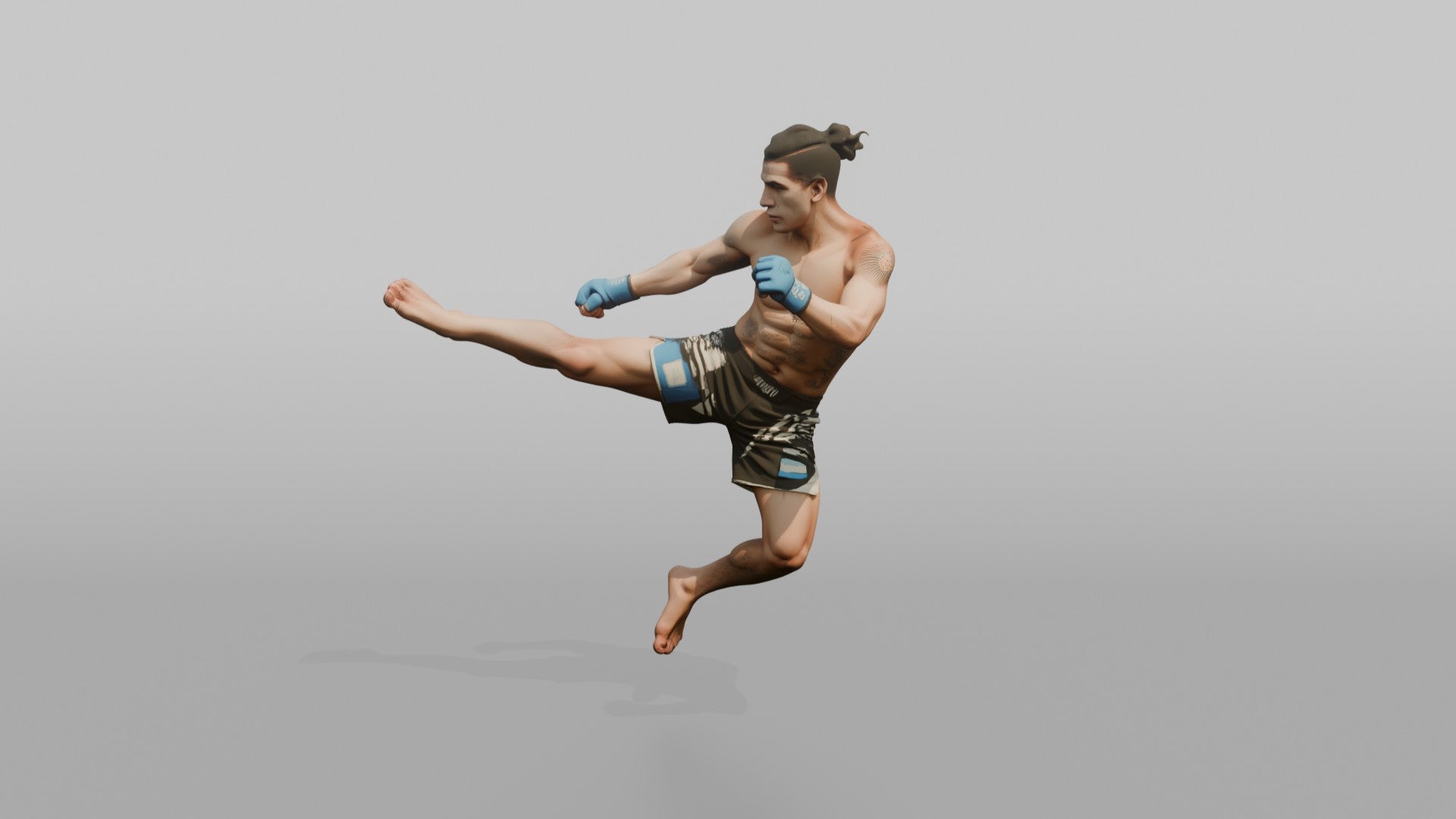 MMA Fighter Spinning Heel Kick