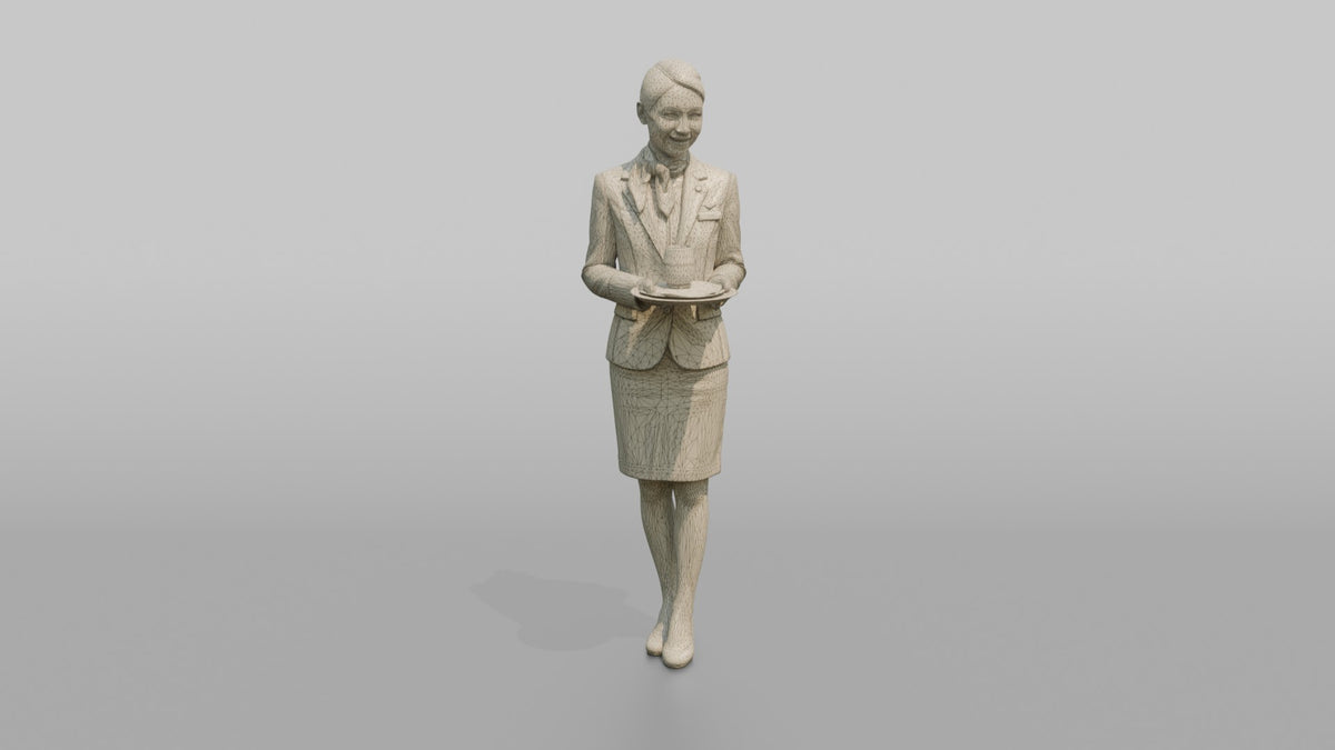 Black Co-Pilot Giving a Thumbs-Up - wireframe topology preview