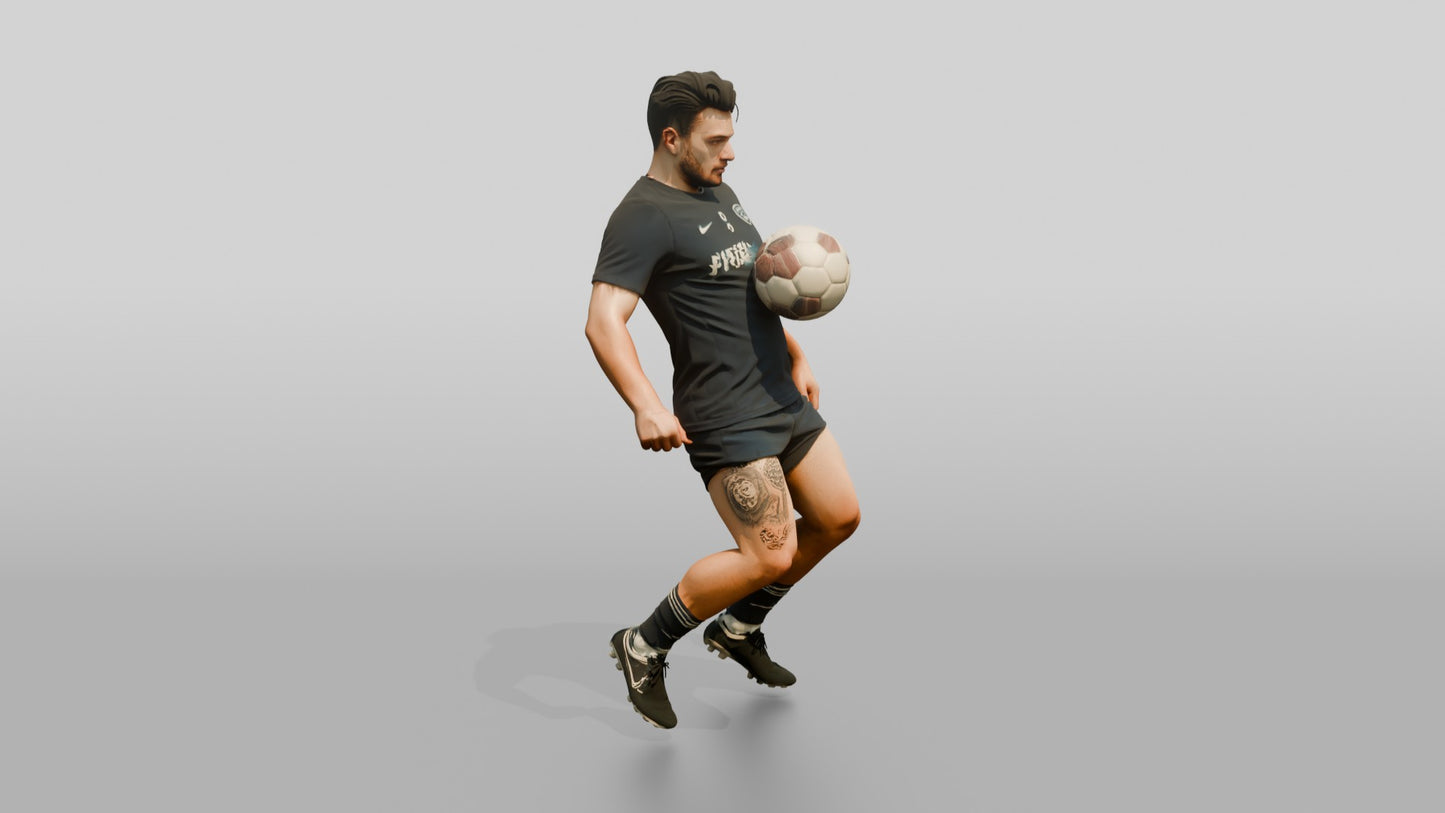 Soccer Player Chest-Stop Control