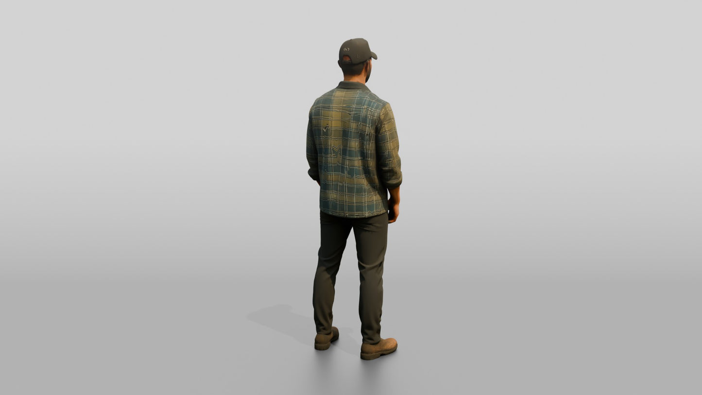 Canadian Man in Lightweight Flannel Shirt