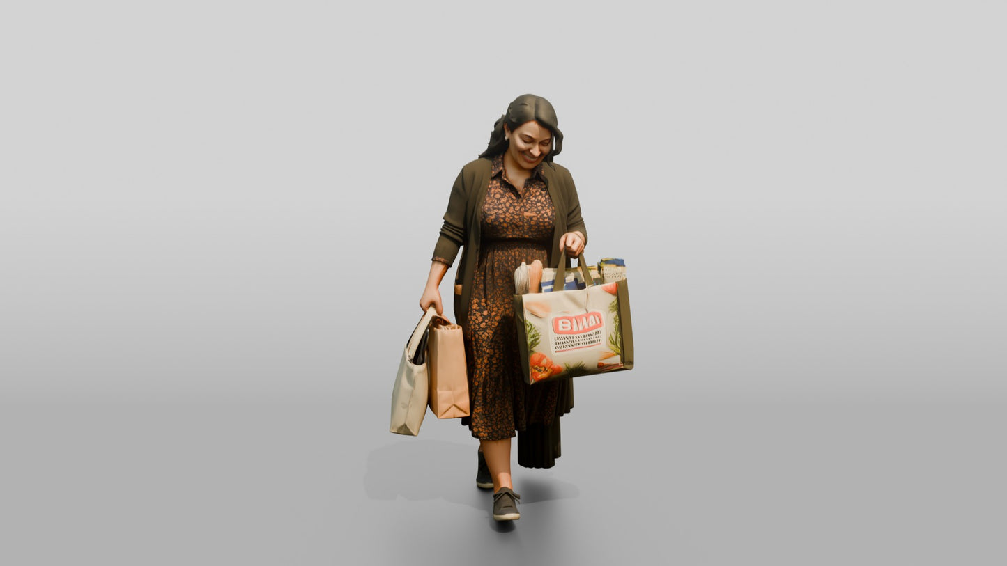 Woman Carrying Shopping Bags