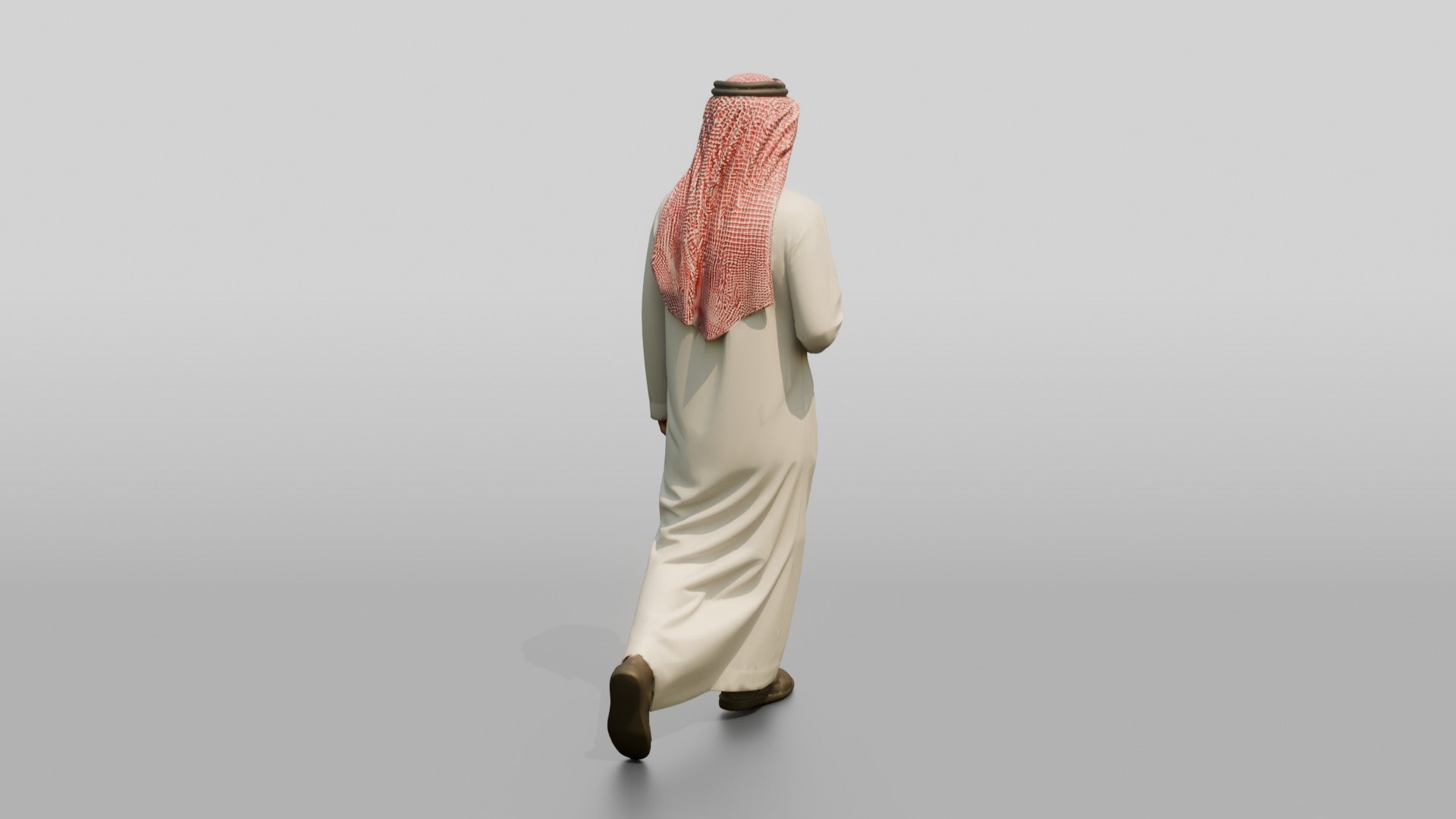 Middle-Aged Saudi Man in Thobe and Checked Ghutra