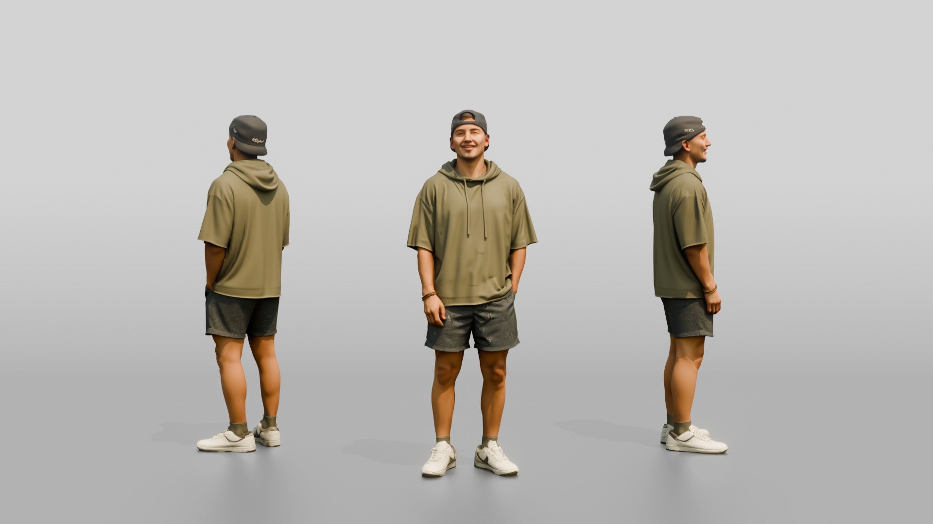 Latino Man Relaxed Pose in Terry Cloth Hoodie