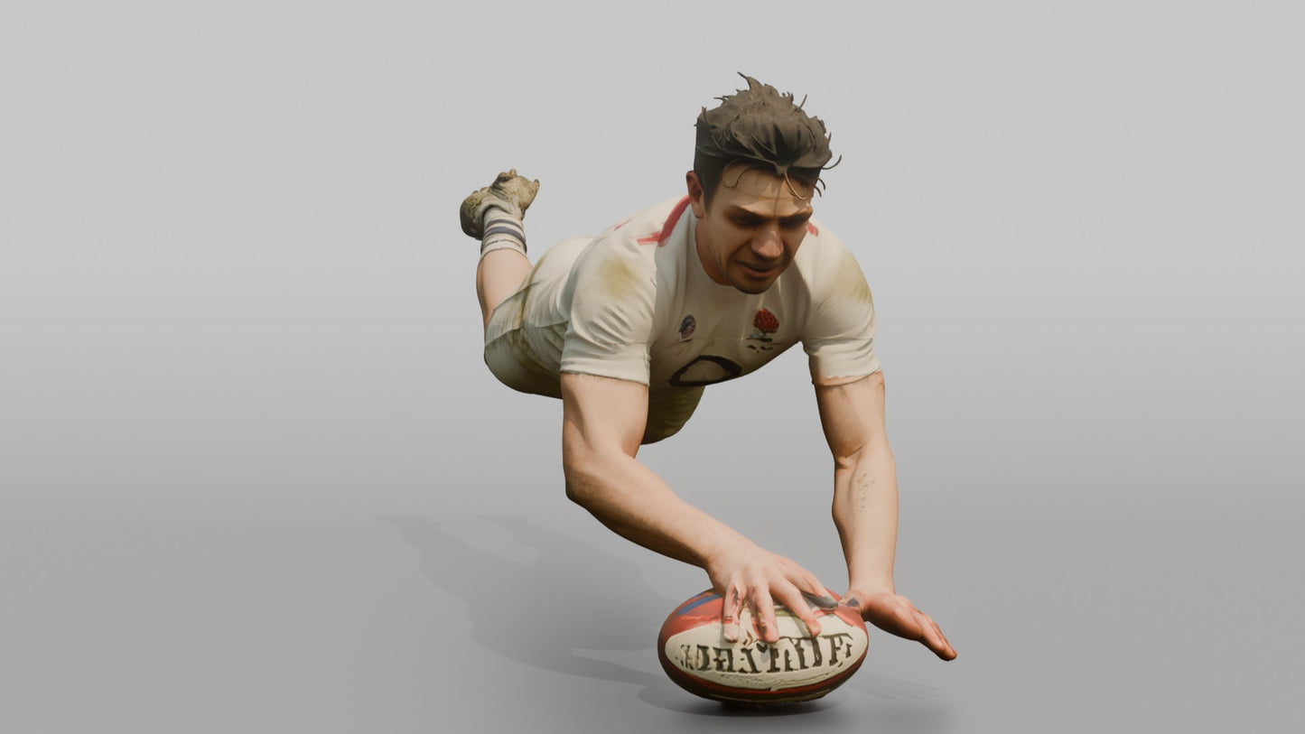English Fullback Diving for a Try
