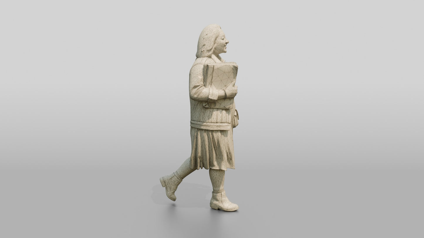 Woman Walking with a Book