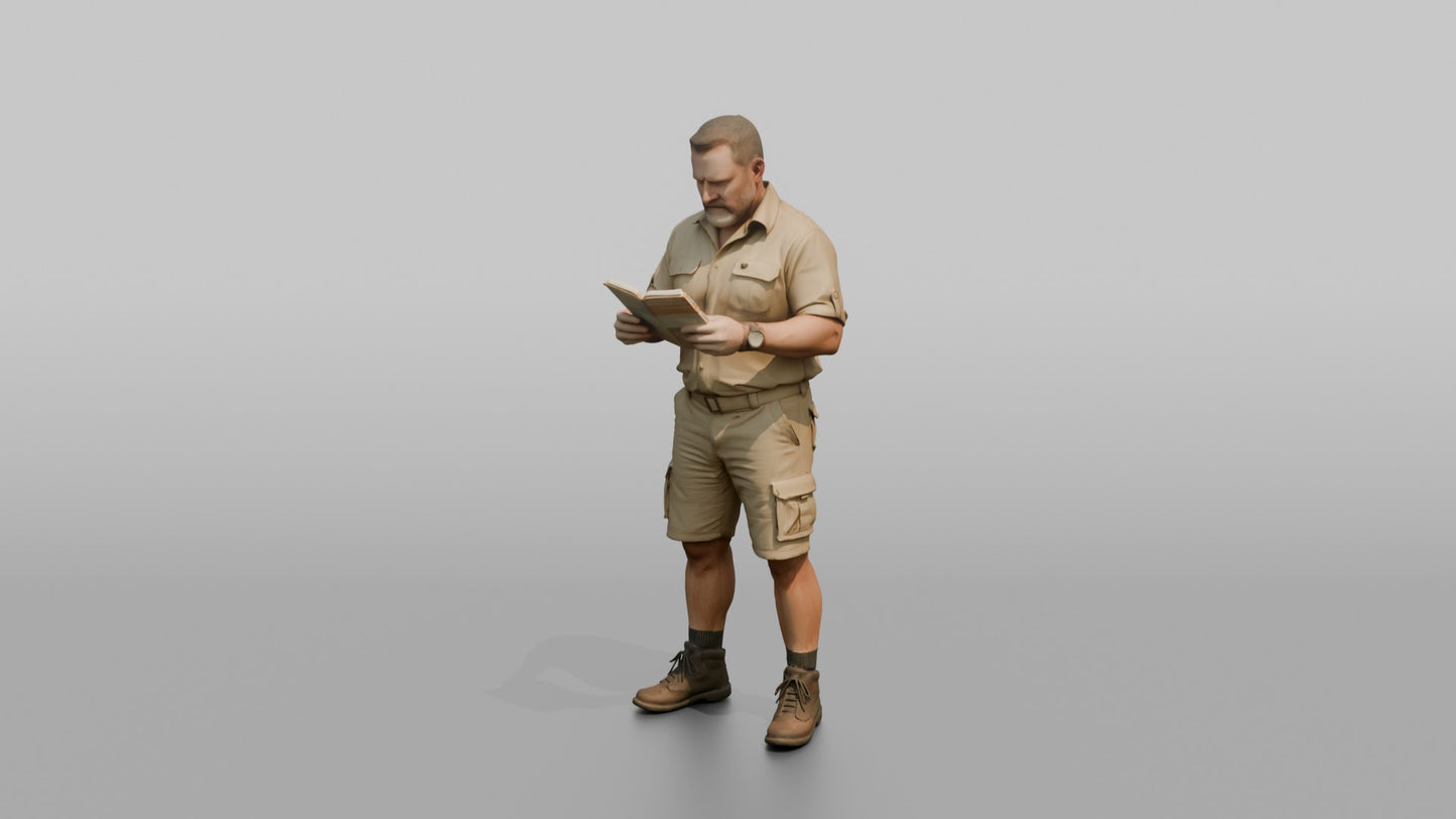 Vacationer Wearing Practical Safari Style Summer Shirt And