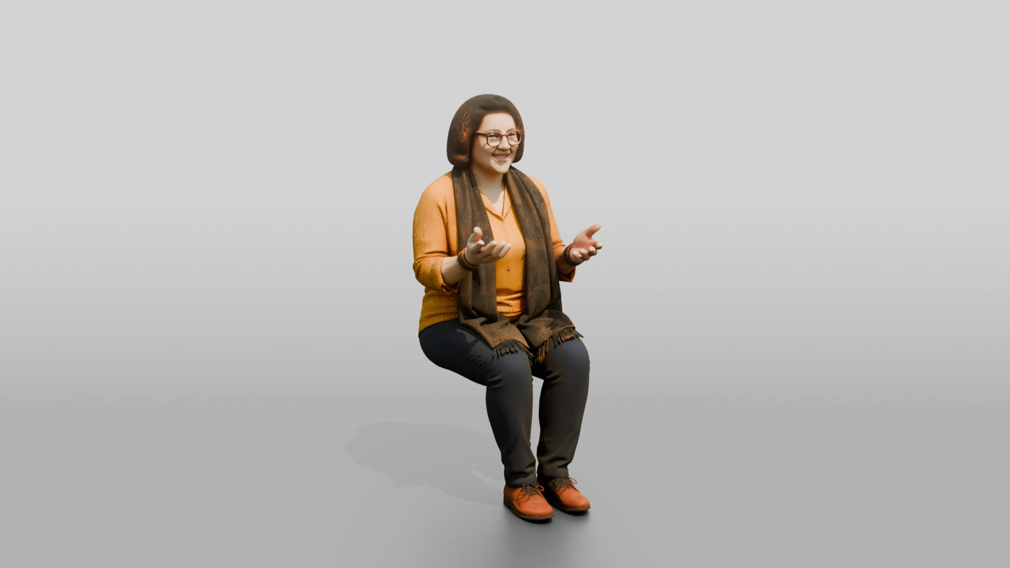 Woman Gesturing in Conversation with Tea