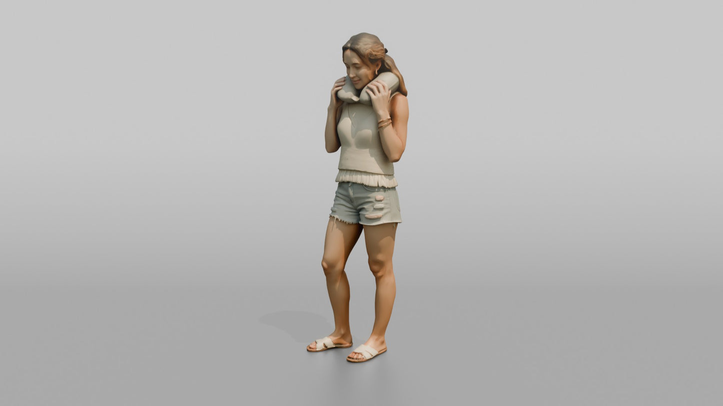 Vacationer Wearing Crochet Summer Top And Shorts