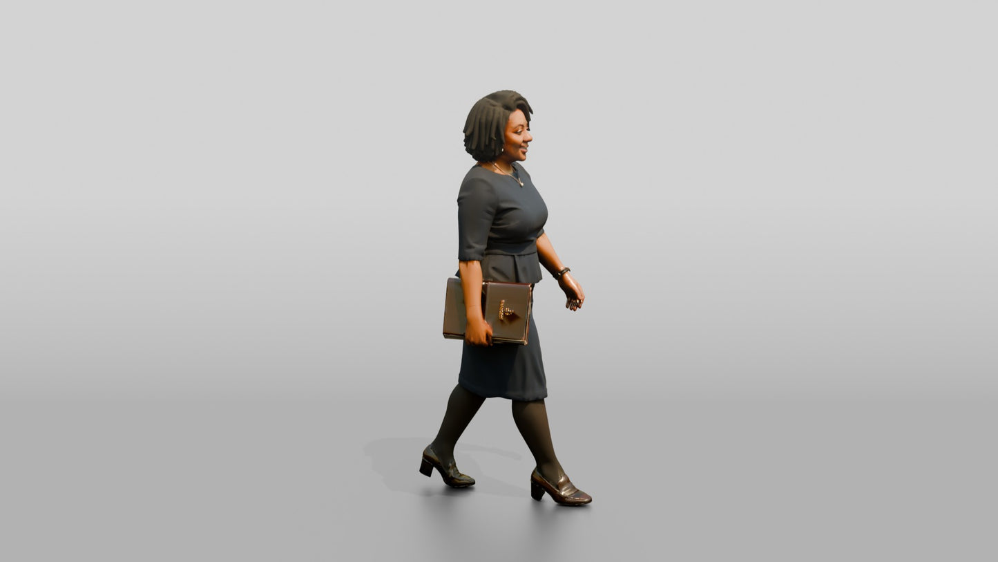 Businesswoman Walking with a Folder