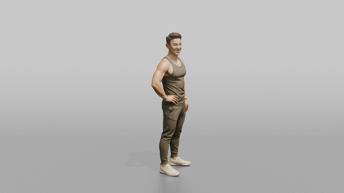 Fitness Influencer Man Standing With One Hand On Hip - 3D character model