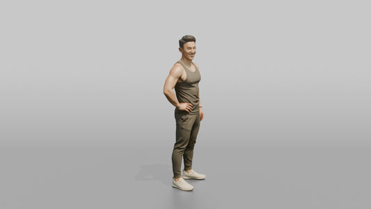 Fitness Influencer Man Standing With One Hand On Hip - 3D character model