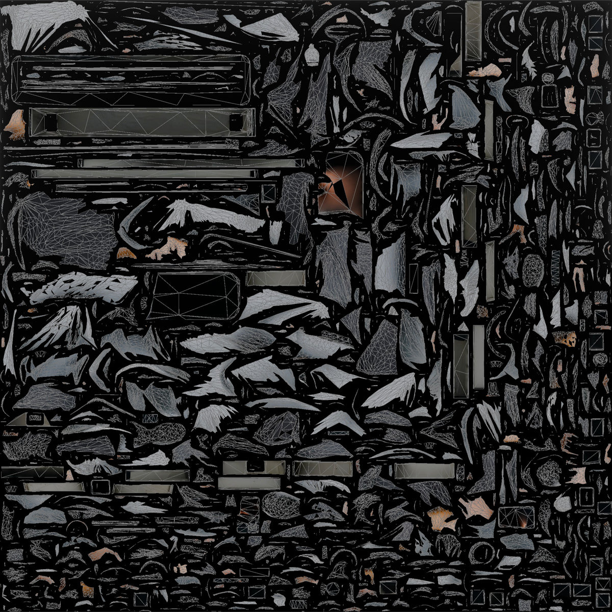 Man Sitting Checking Smartphone - UV layout, base color map