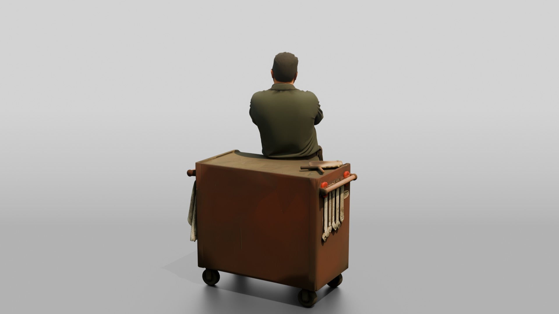 Mechanic Leaning on a Tool Chest