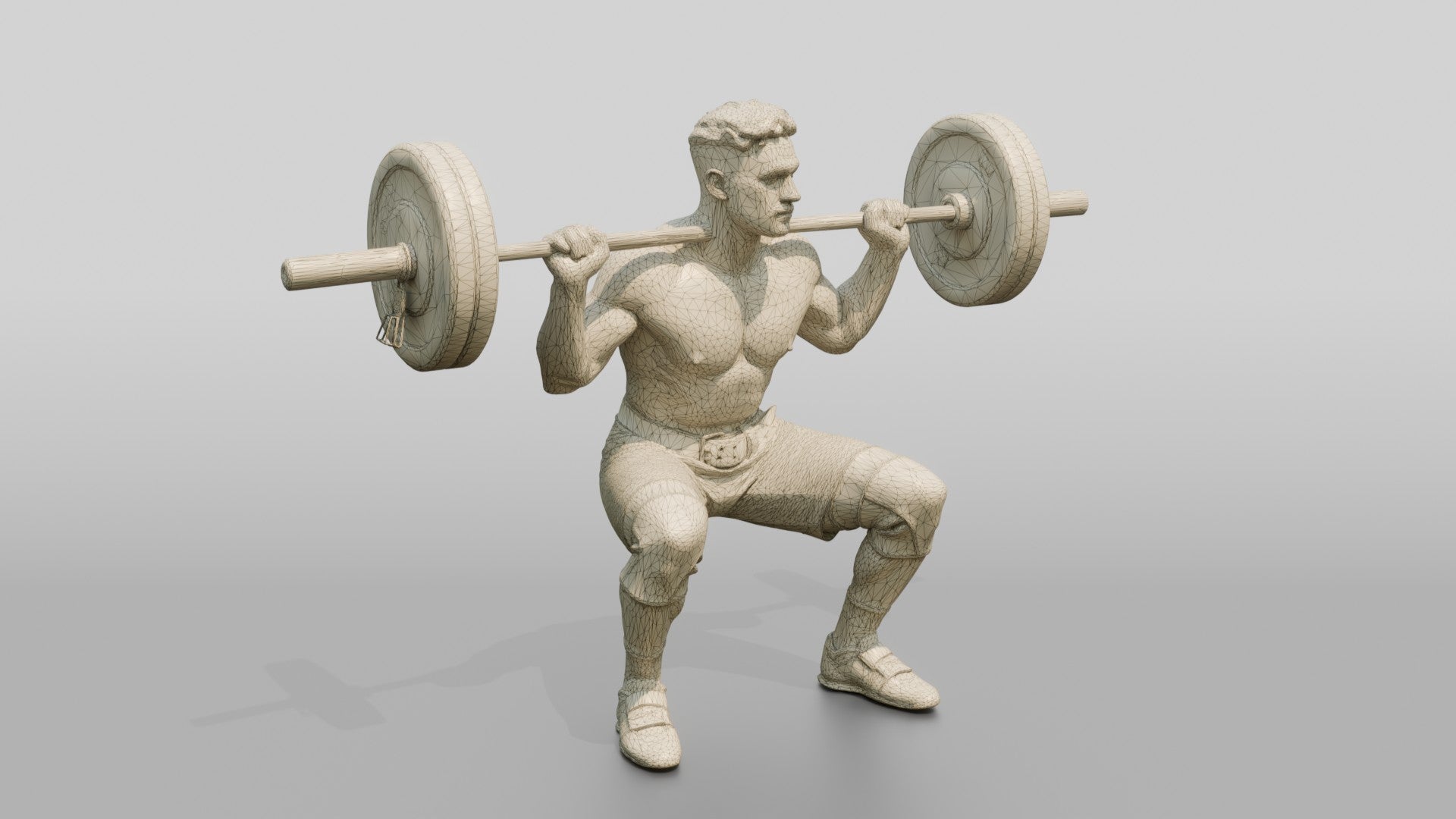 Young Man in Deep Squat