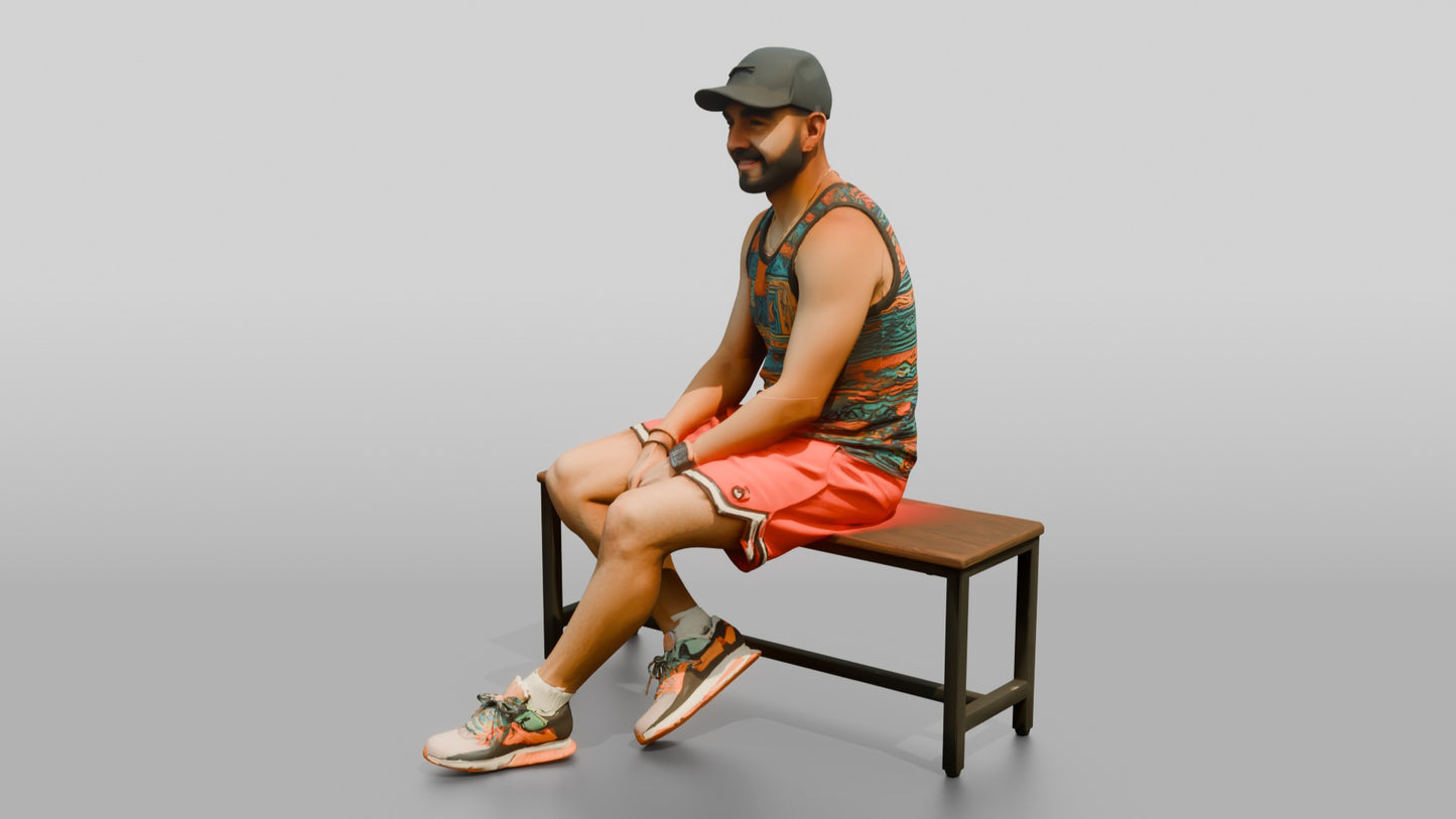 Latino Man in Colorful Athletic Tank