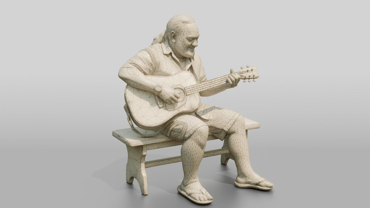 Slack-Key Guitarist Strumming Acoustic Guitar