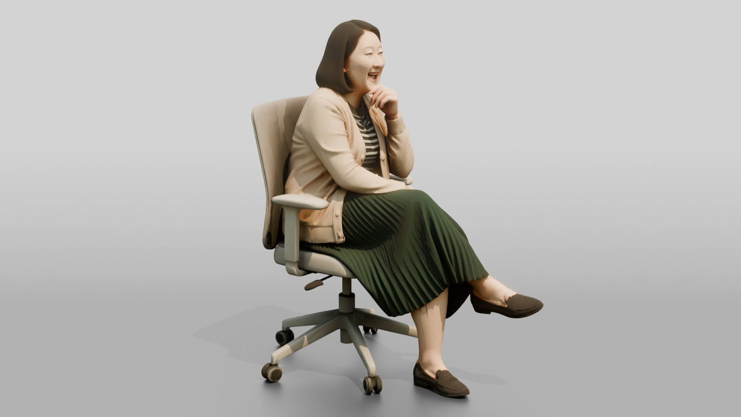 Woman Laughing in an Office Chair