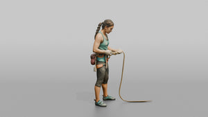Climber Tying a Figure-Eight Knot - 3D character model, view 1