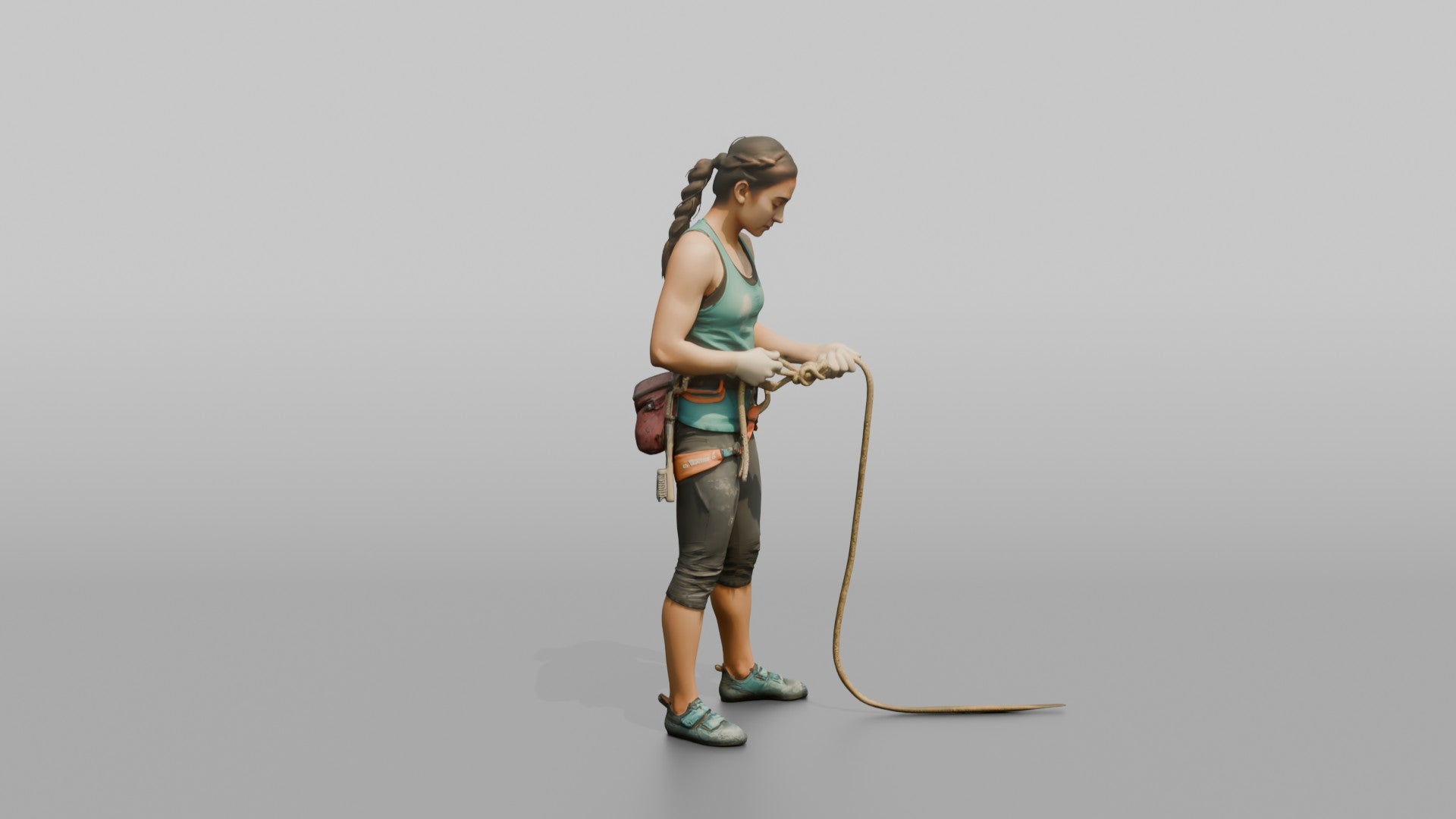 Climber Tying a Figure-Eight Knot