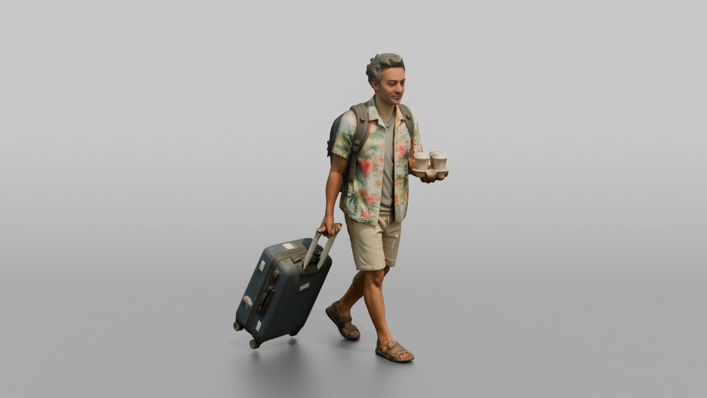 Traveler Carrying Coffee To The Gate