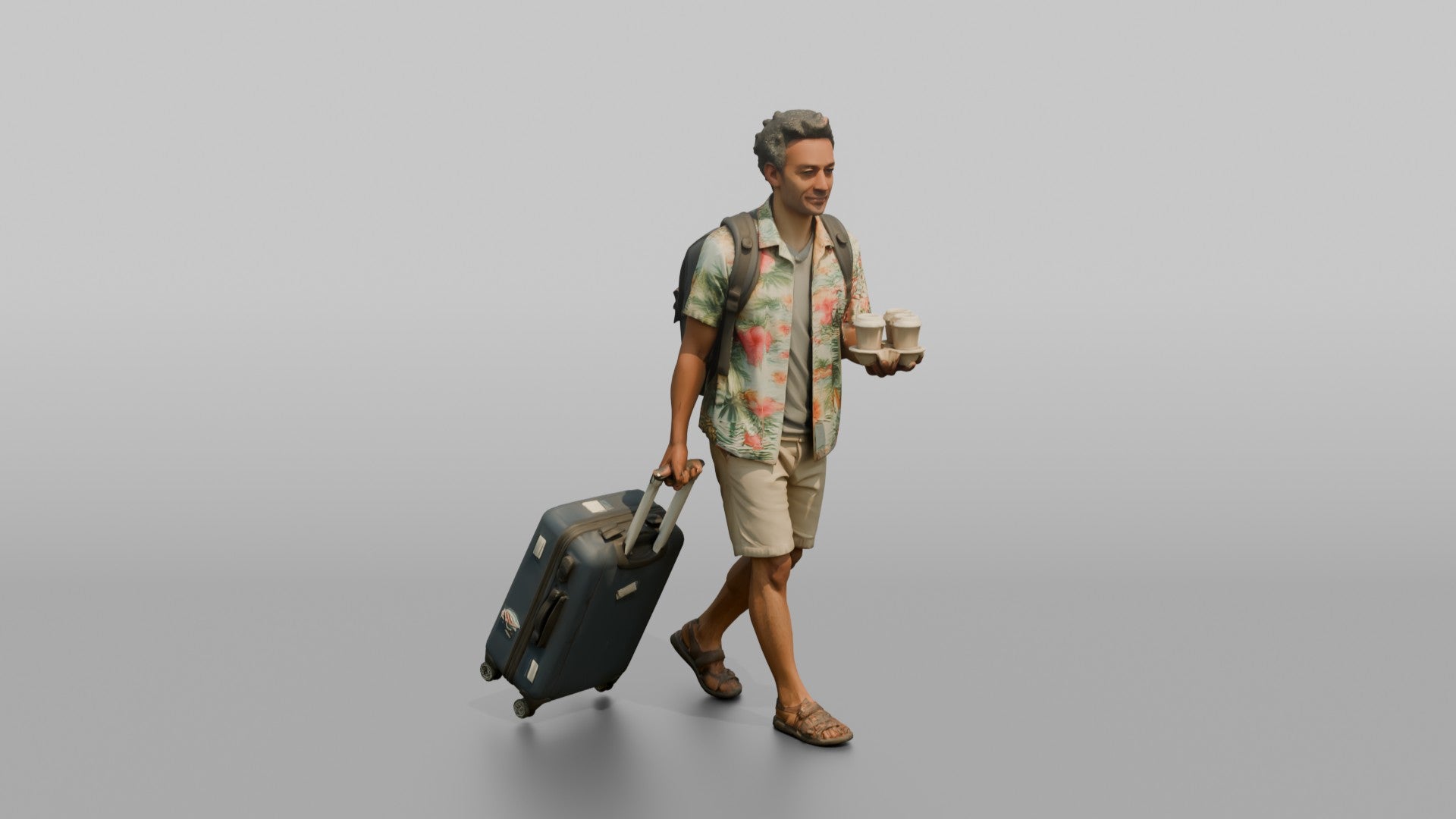 Traveler Carrying Coffee To The Gate