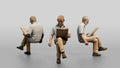 Elderly Slender Iraqi Man Reading a Newspaper
