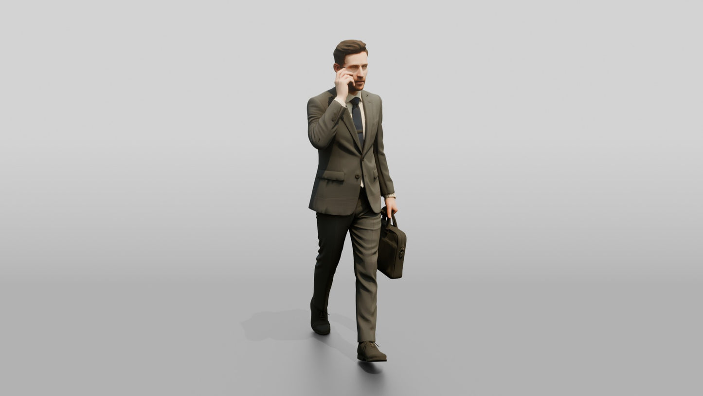 Businessman on the Phone with a Briefcase