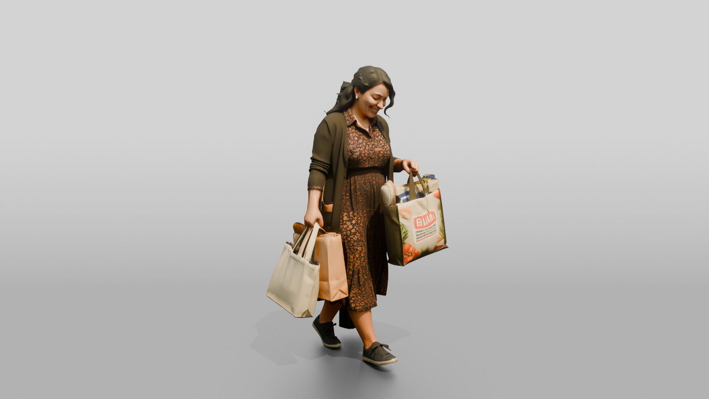Woman Carrying Shopping Bags