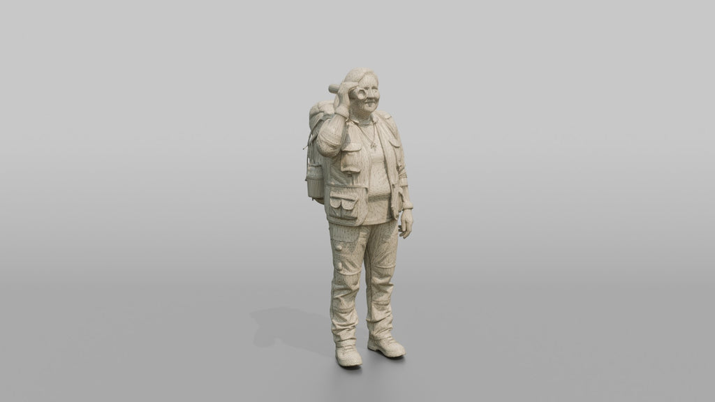Hiker Holding Up a Pair of Binoculars