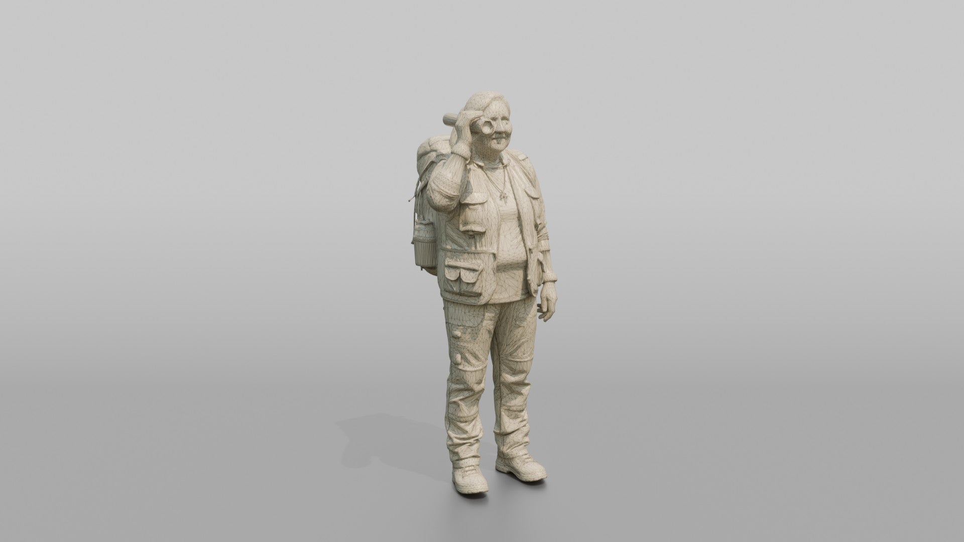 Hiker Holding Up a Pair of Binoculars