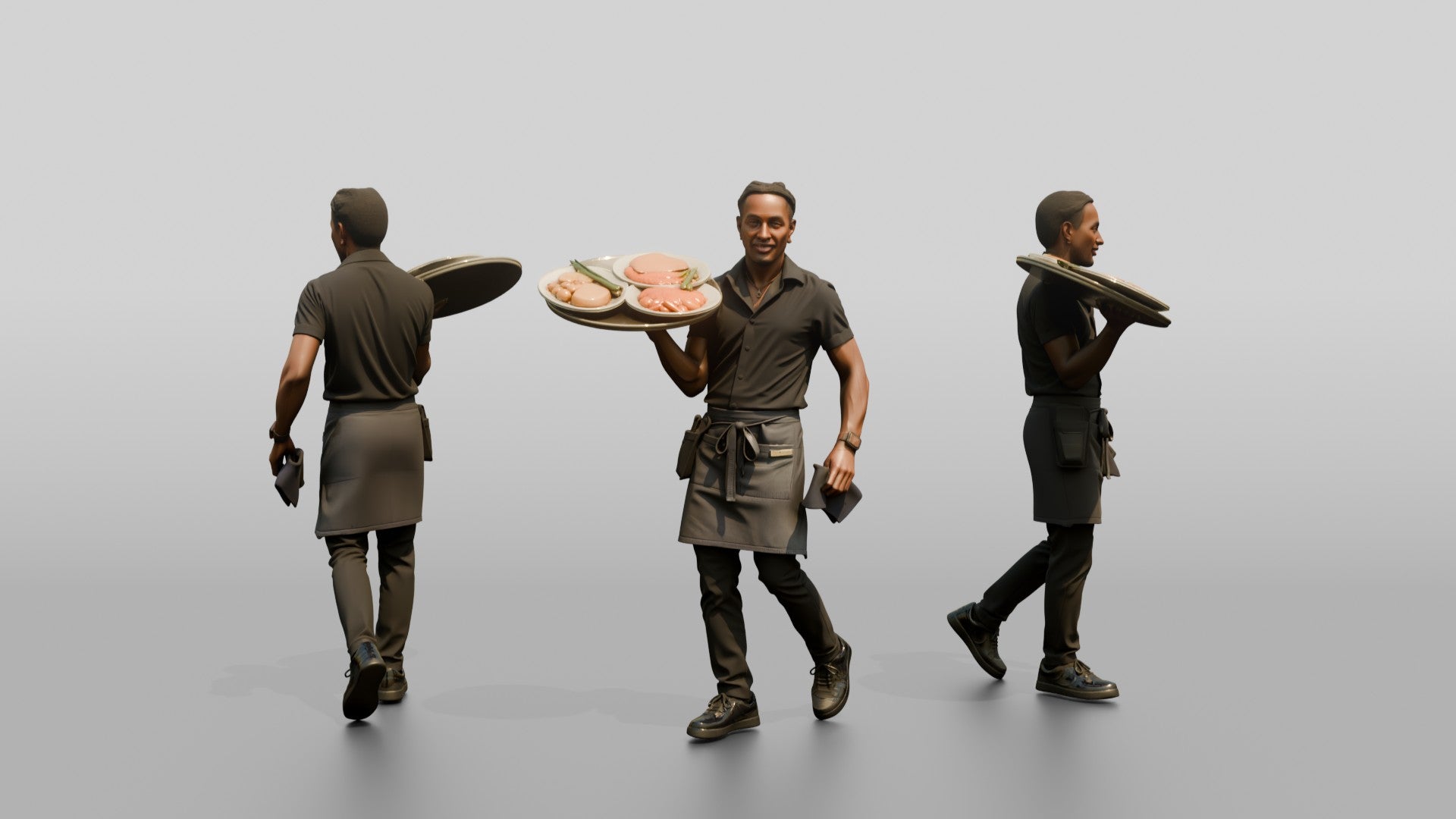 Server Balancing a Tray of Plates