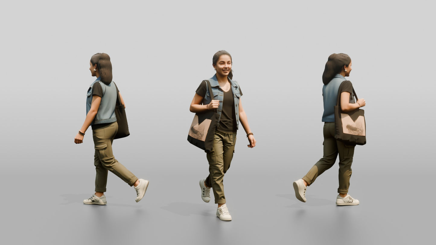 South American Female Walking