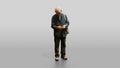 Elderly Chinese Man Walking with Shoulder Bag