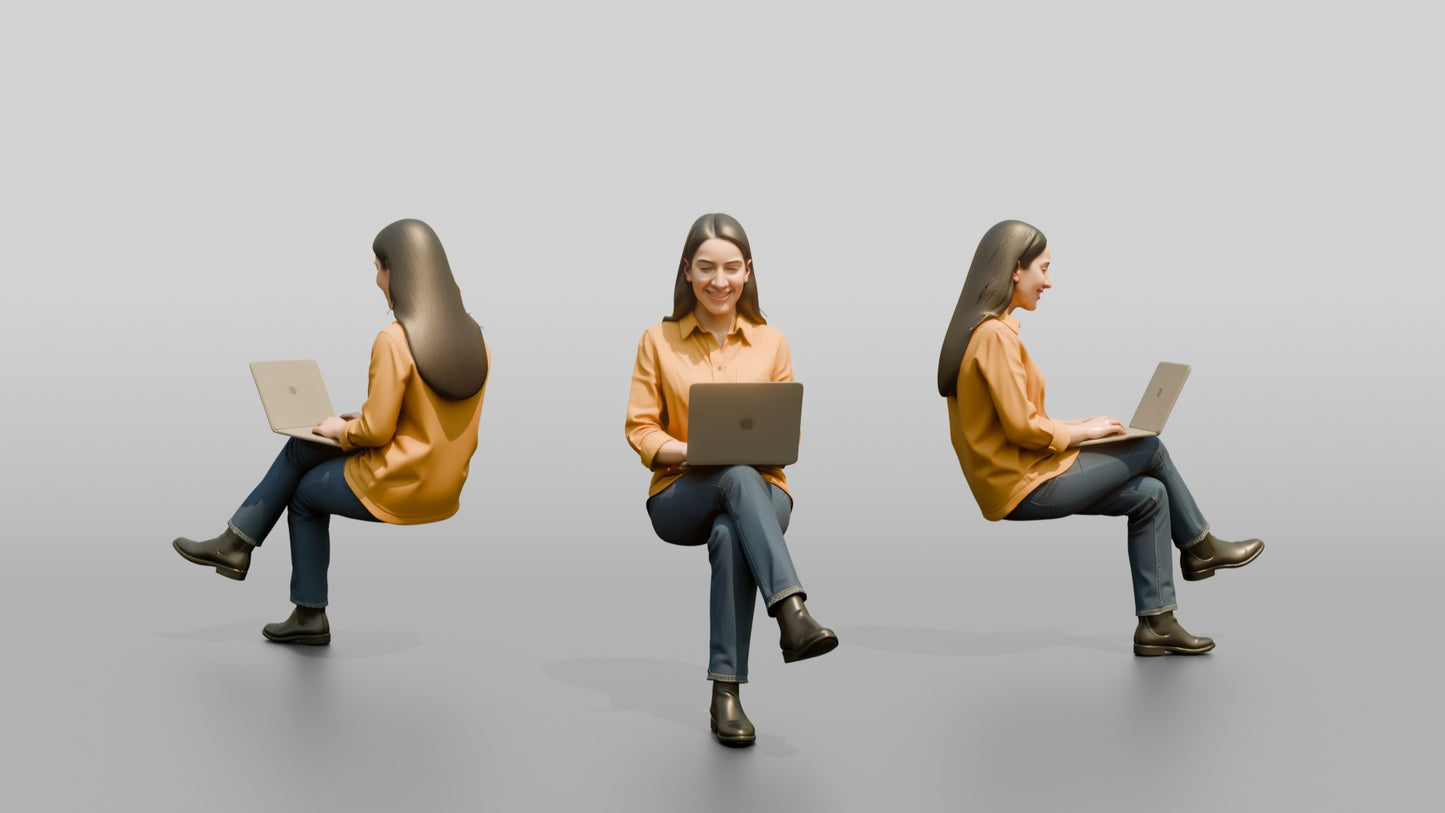 Woman Typing on Laptop with Tea
