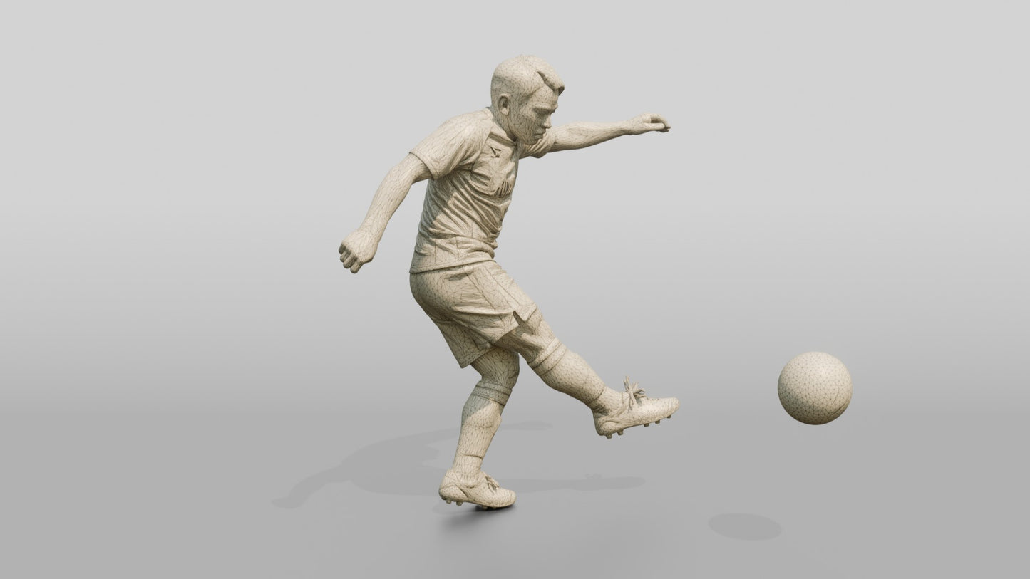 Soccer Player Low Driven Shot