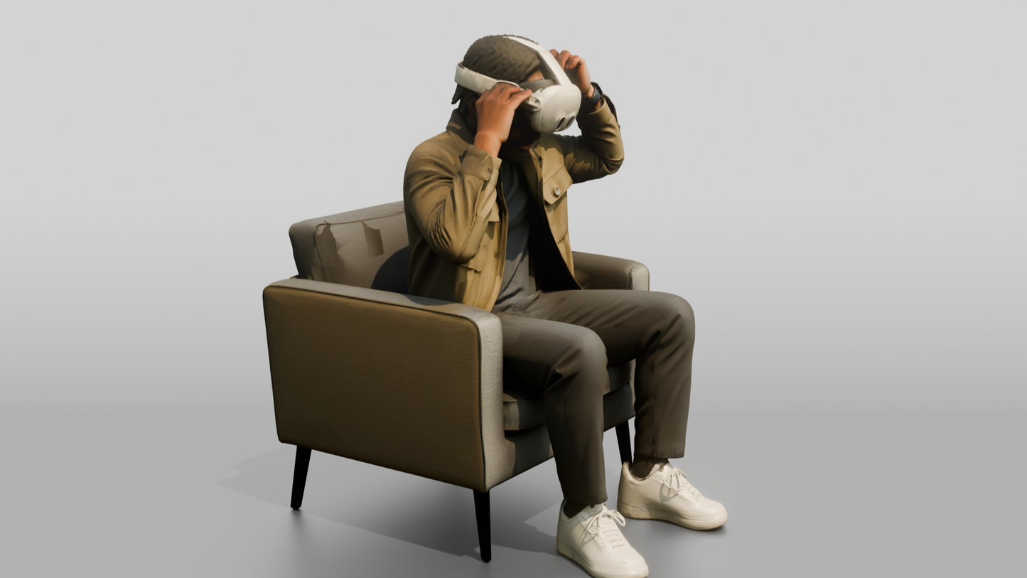 Man Trying a VR Headset