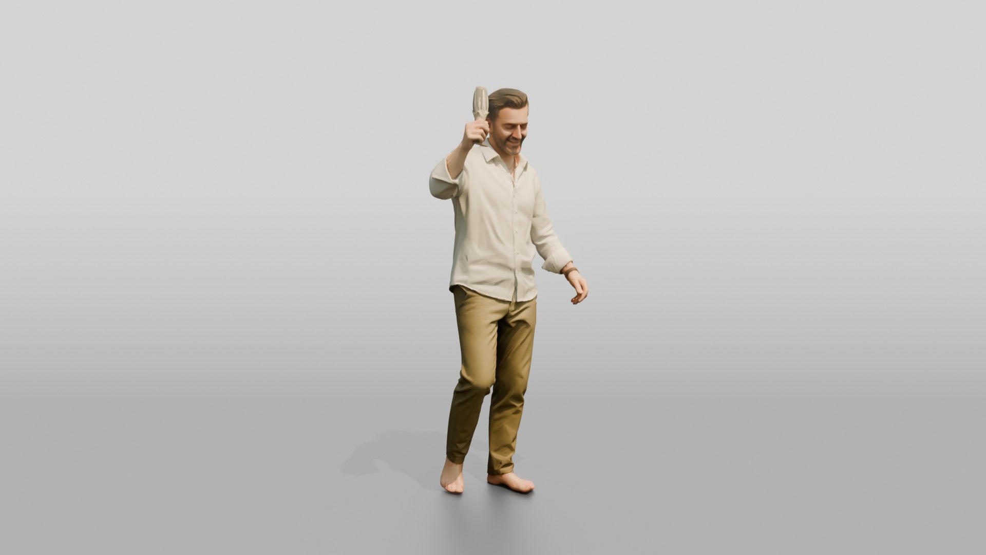 Older Man Dancing with a Drink