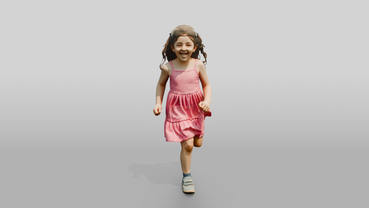 Elderly Stocky Iraqi Woman in Hijab Smiling - 3D character model, view 5