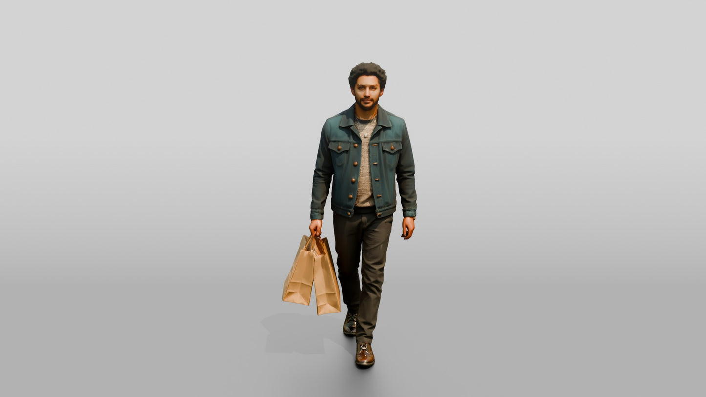 Afro-Latino Man in Casual Denim Jacket