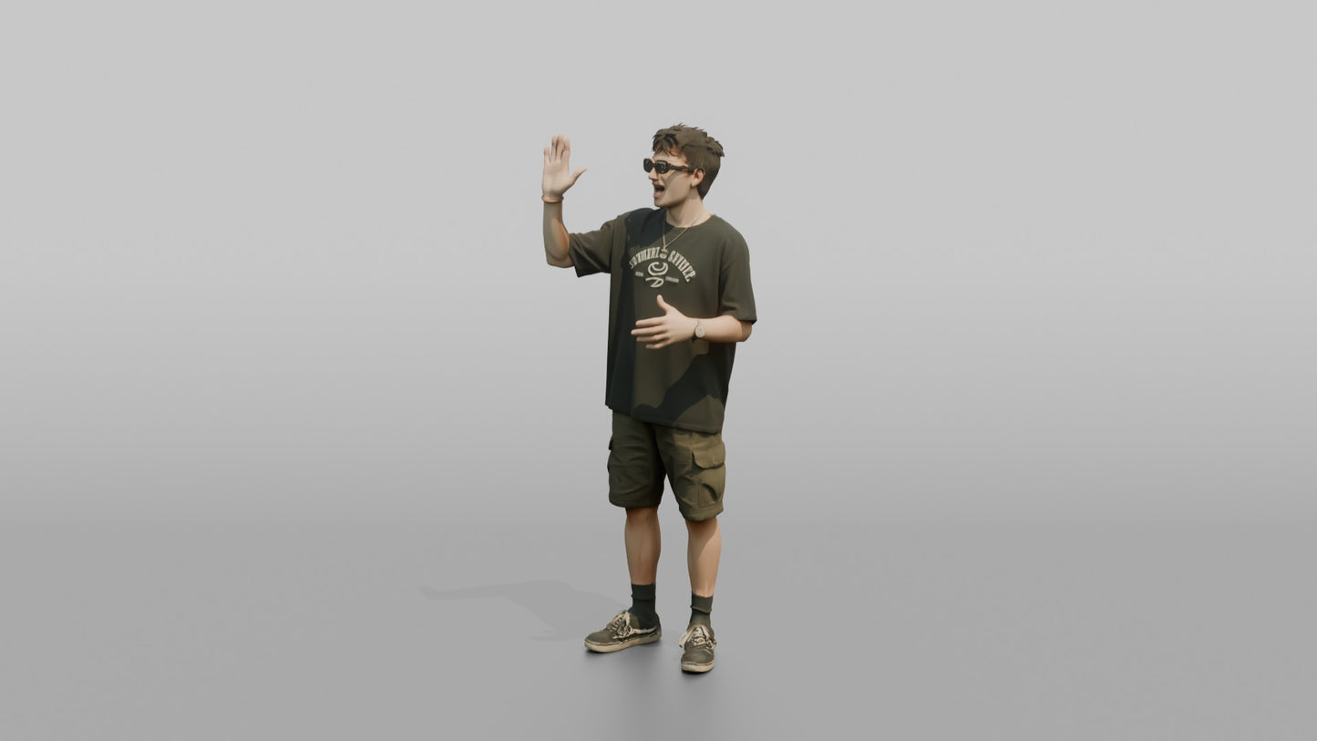 British Man Gesturing While Talking