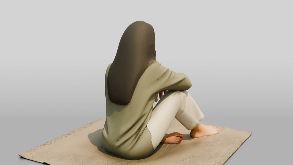Woman Standing in Bohemian Style