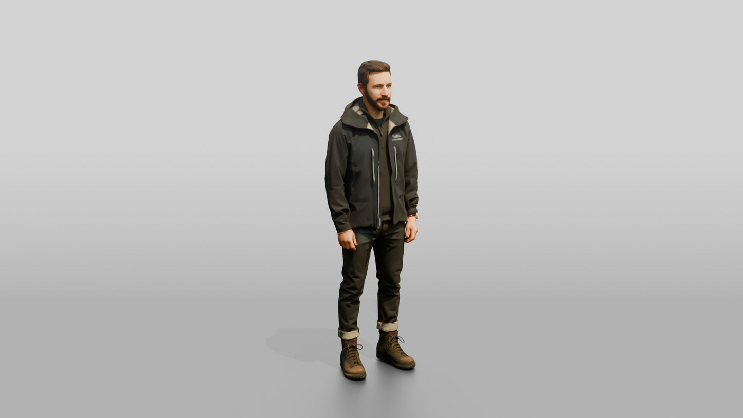 Canadian Man in Weatherproof Technical Jacket