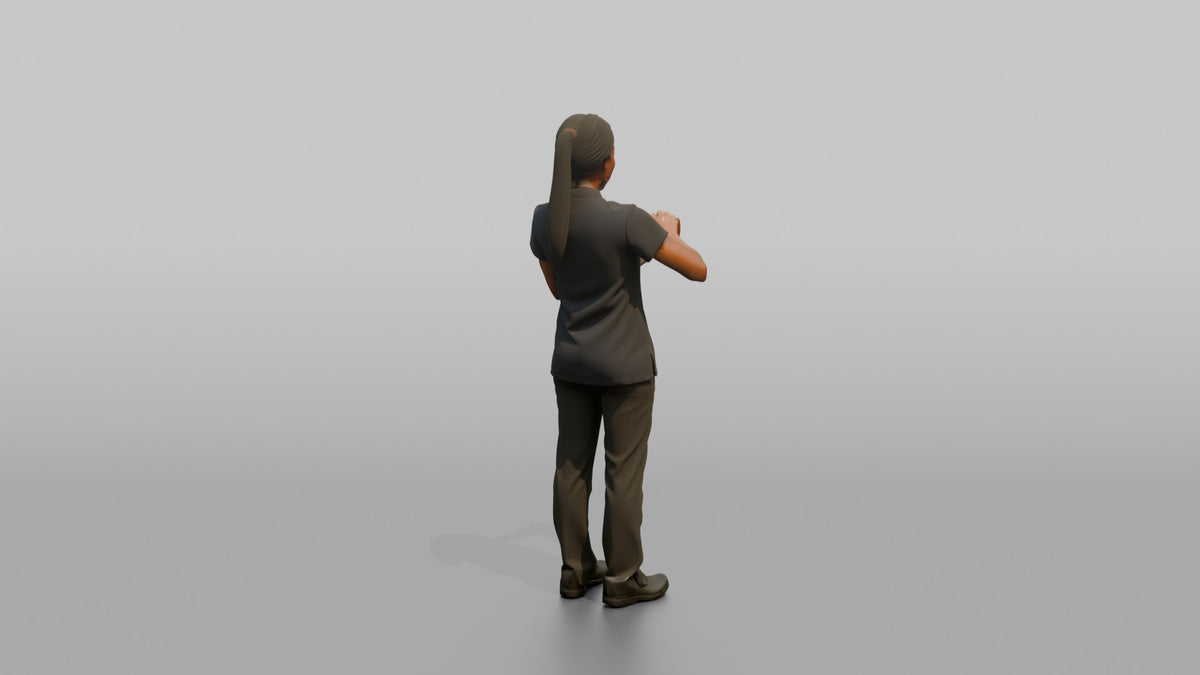 Massage Therapist Man Applying Massage Oil To Open Palms - 3D character model, view 3