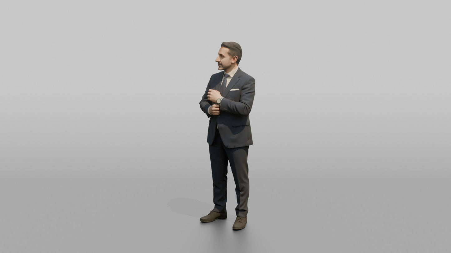 Wedding Guest Adjusting His Wristwatch