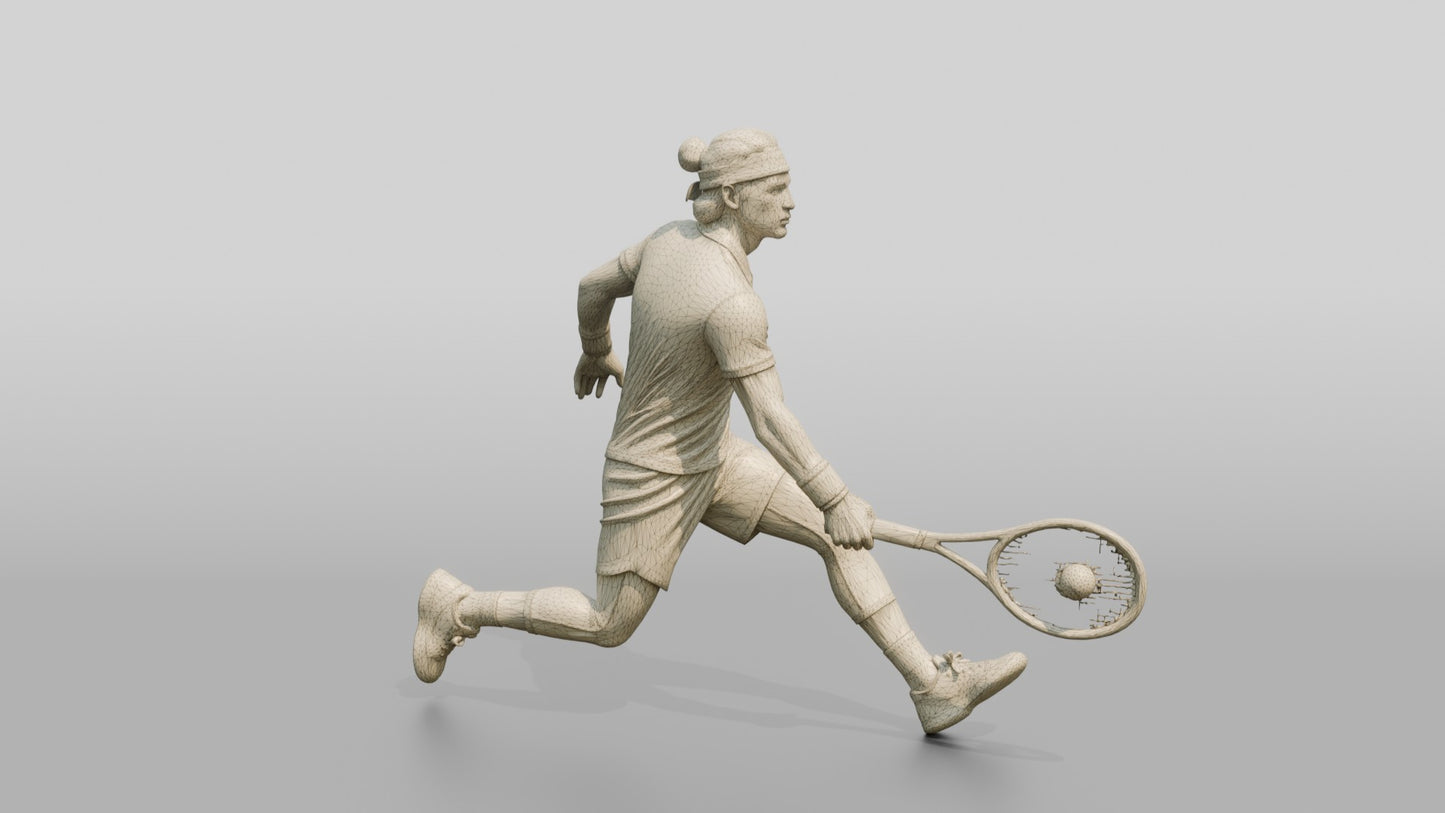 Male Tennis Player Twisting into a Backhand Slice